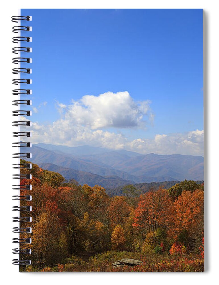 Max Patch Bald Spiral Notebook featuring the photograph North Carolina Mountains in the Fall by Jill Lang