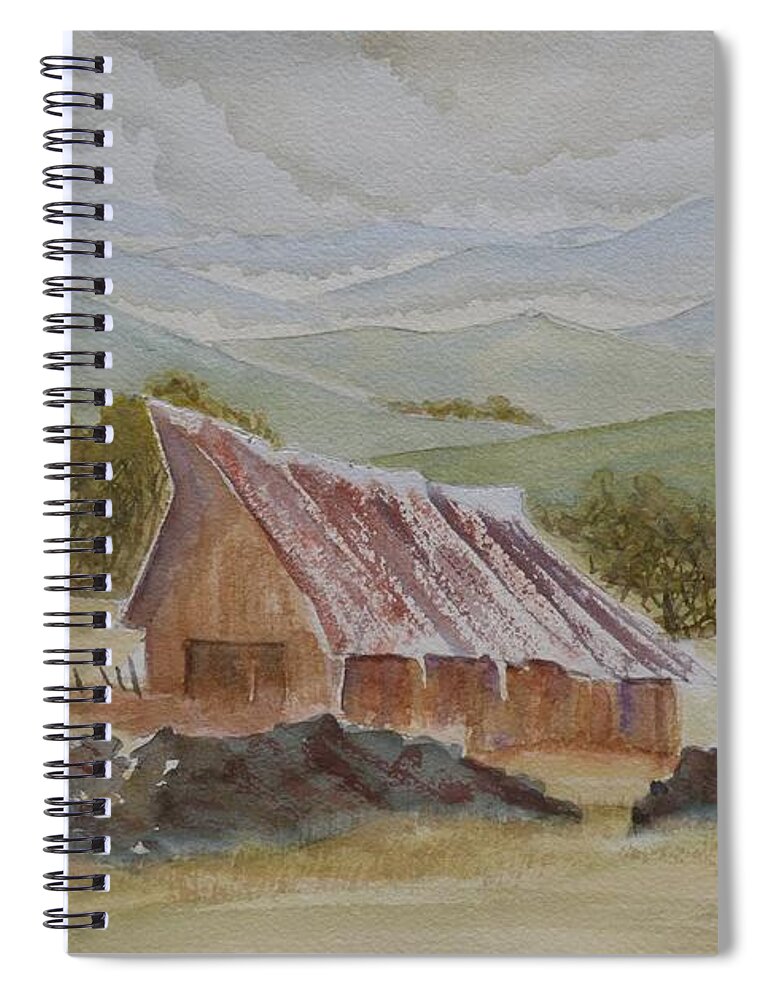 Winnemucca Spiral Notebook featuring the painting North of Winnemucca by Joel Deutsch