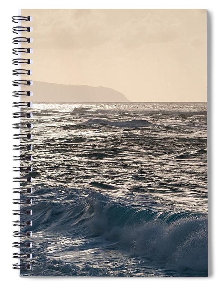 Hawaii Spiral Notebook featuring the photograph North Shore Waves by Lars Lentz