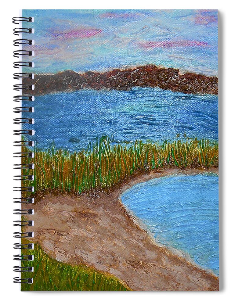 Original Painting Spiral Notebook featuring the painting North Wildwood  New Jersey by Joan Reese