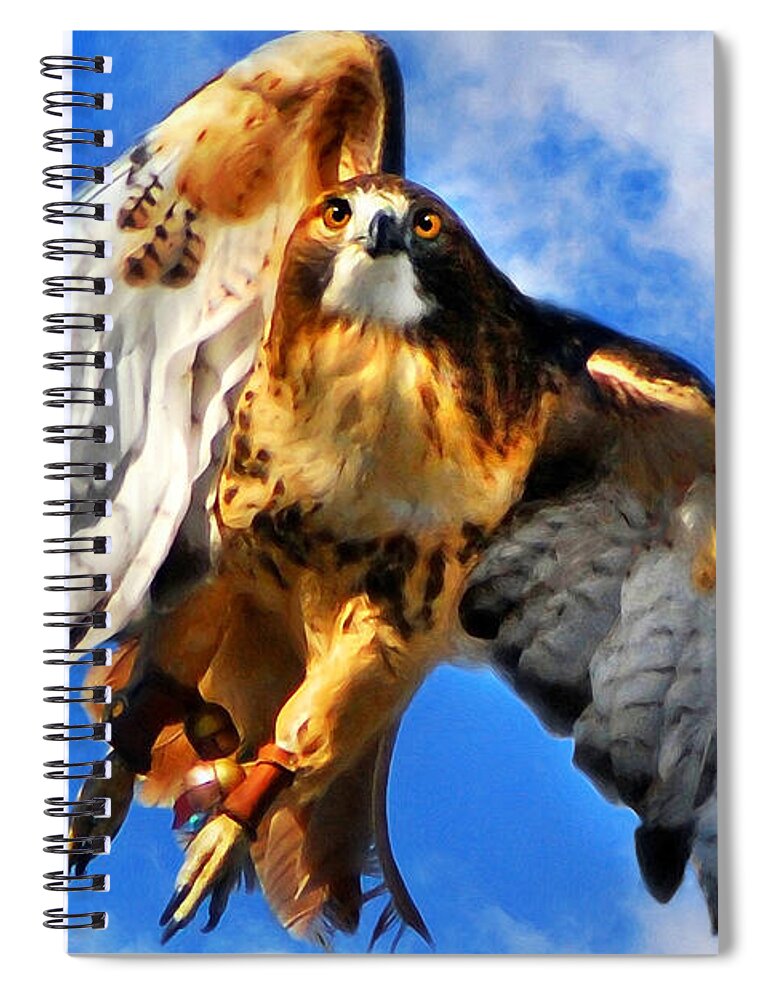 Birds Spiral Notebook featuring the mixed media North Wind by Christina Rollo
