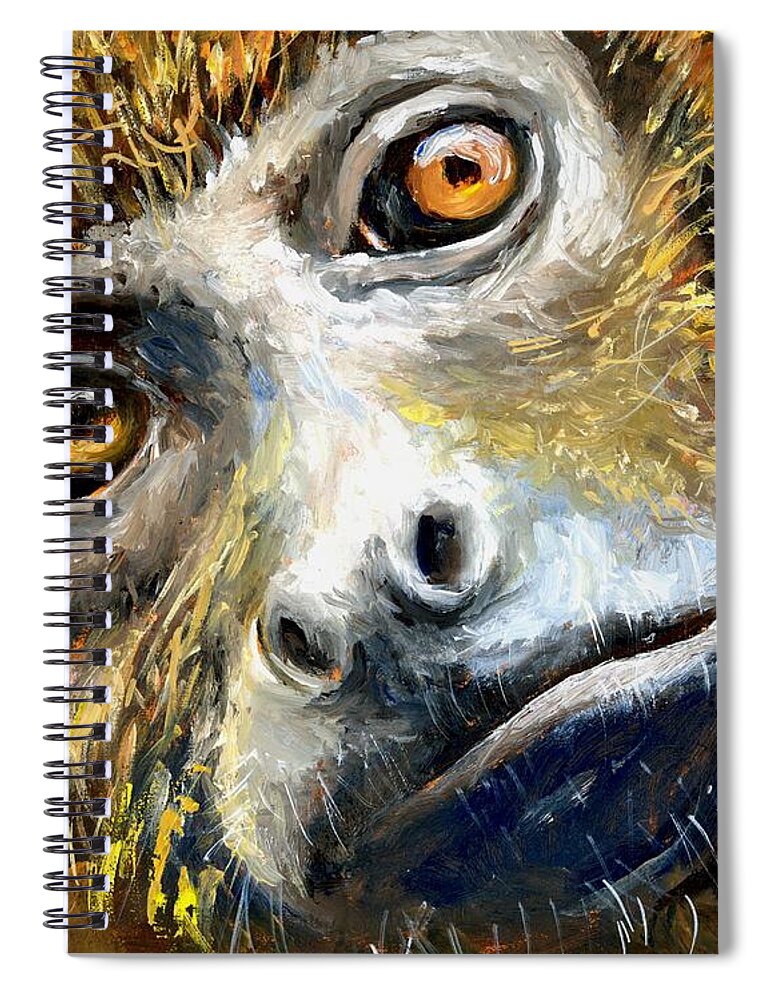 Monkey Spiral Notebook featuring the painting Northern Brown Howler Monkey by Virginia Potter