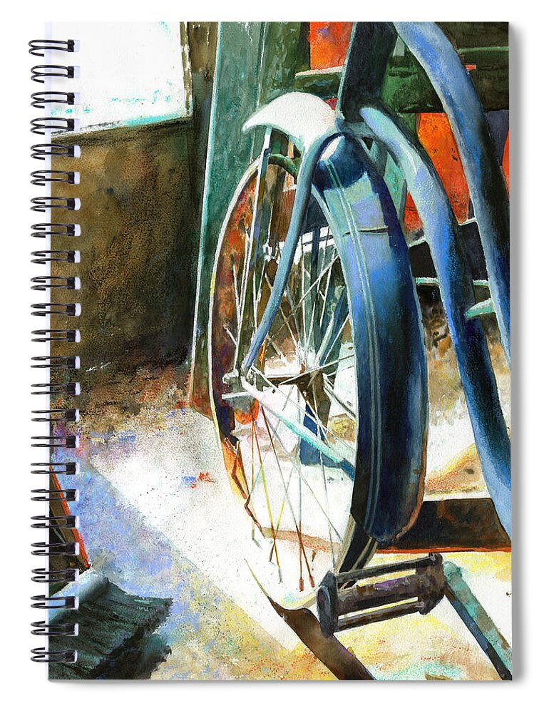 Bicycle Spiral Notebook featuring the painting Not Forgotten by Andrew King
