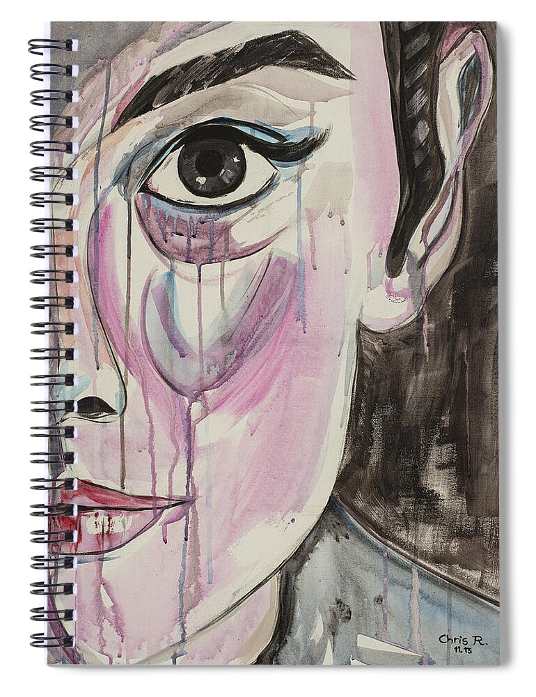 Audrey Hepburn Spiral Notebook featuring the painting Not so Fair Lady by Christel Roelandt