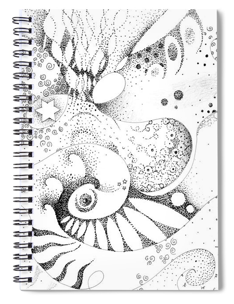 Spirit Spiral Notebook featuring the drawing Nothing Beats Enthusiasm by Helena Tiainen