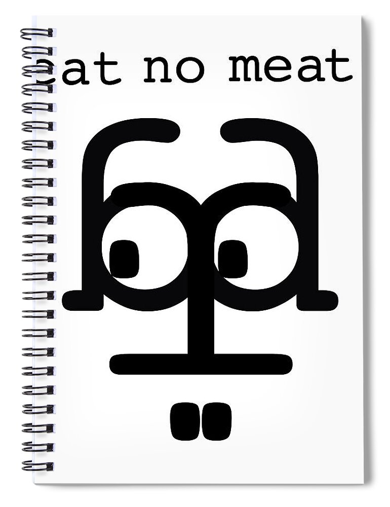 Vegetarian Spiral Notebook featuring the digital art Nothing With A Face by Charles Stuart