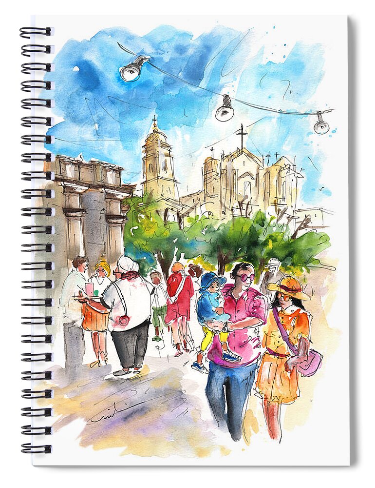 Travel Spiral Notebook featuring the painting Noto 06 by Miki De Goodaboom