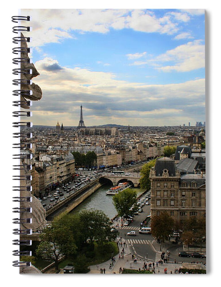 Europe Spiral Notebook featuring the photograph Notre Dame Gargoyle by Crystal Nederman