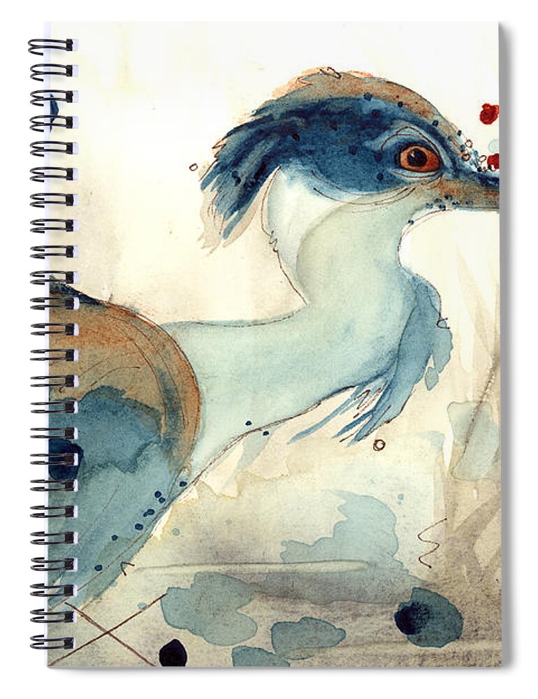 Watercolor Spiral Notebook featuring the painting November In the Pond by Dawn Derman