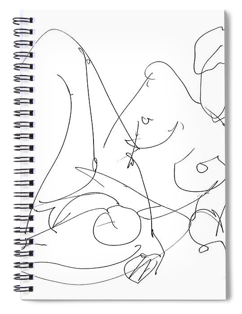 Female Spiral Notebook featuring the drawing Nude Female Drawings 15 by Gordon Punt