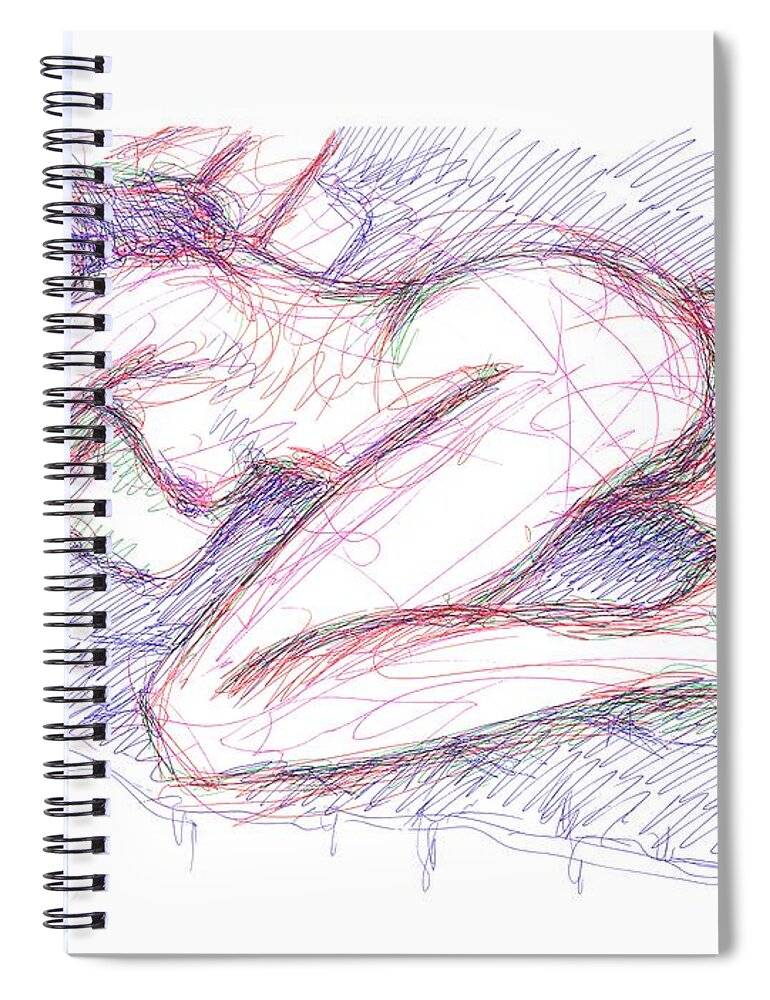  Spiral Notebook featuring the drawing Nude Female Sketches 5 by Gordon Punt