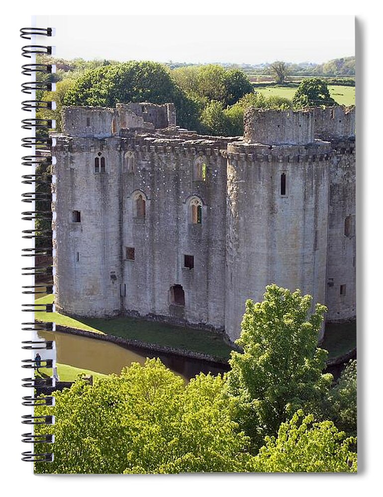 Castle Spiral Notebook featuring the photograph Nunney Castle by Ron Harpham