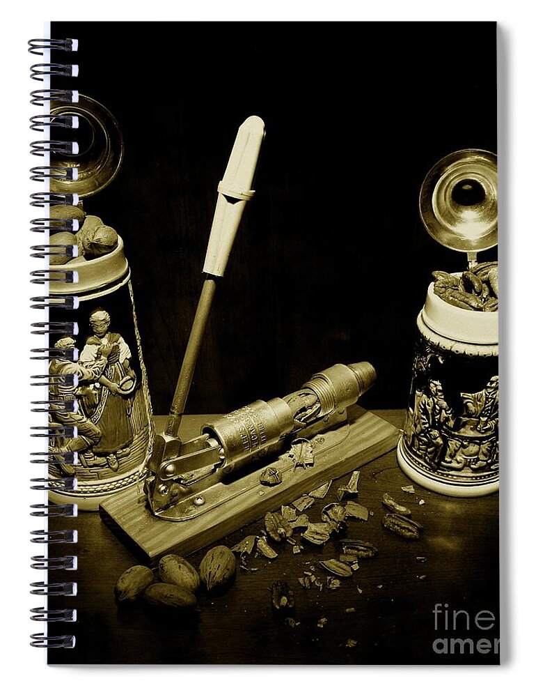 Michael Tidwell Photography Spiral Notebook featuring the photograph Nut Cracker with Steins by Michael Tidwell