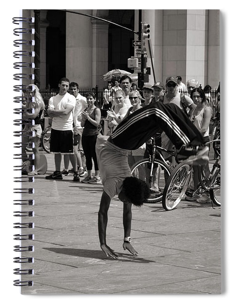 Ny City Spiral Notebook featuring the photograph NYCity Street Performer by Angela DeFrias