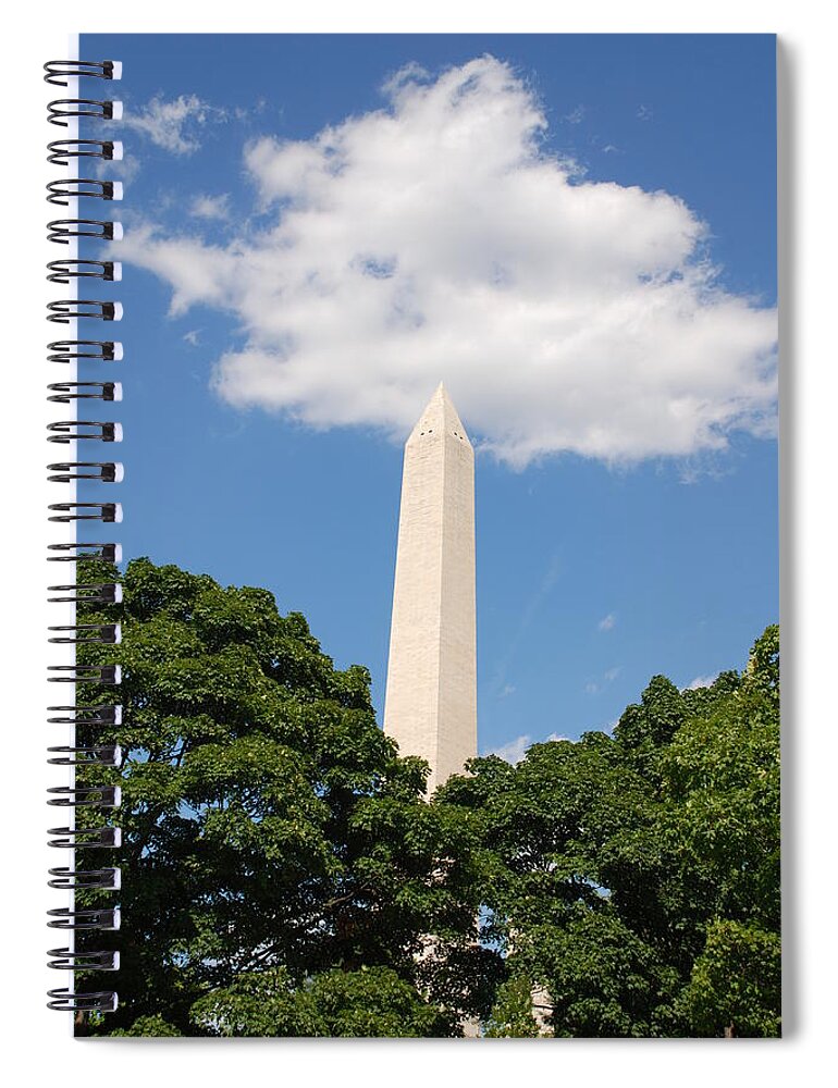 Washington Spiral Notebook featuring the photograph Obelisk Rises Into the Clouds by Kenny Glover