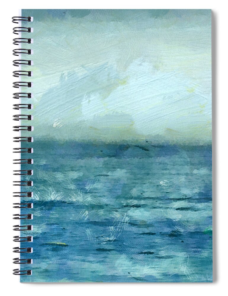Ocean Spiral Notebook featuring the mixed media Ocean 3 by Angelina Tamez