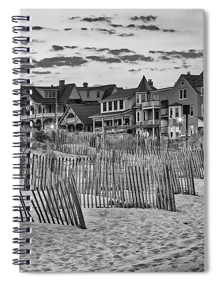 Asbury Park Spiral Notebook featuring the photograph Ocean Grove Asbury Park NJ BW by Susan Candelario