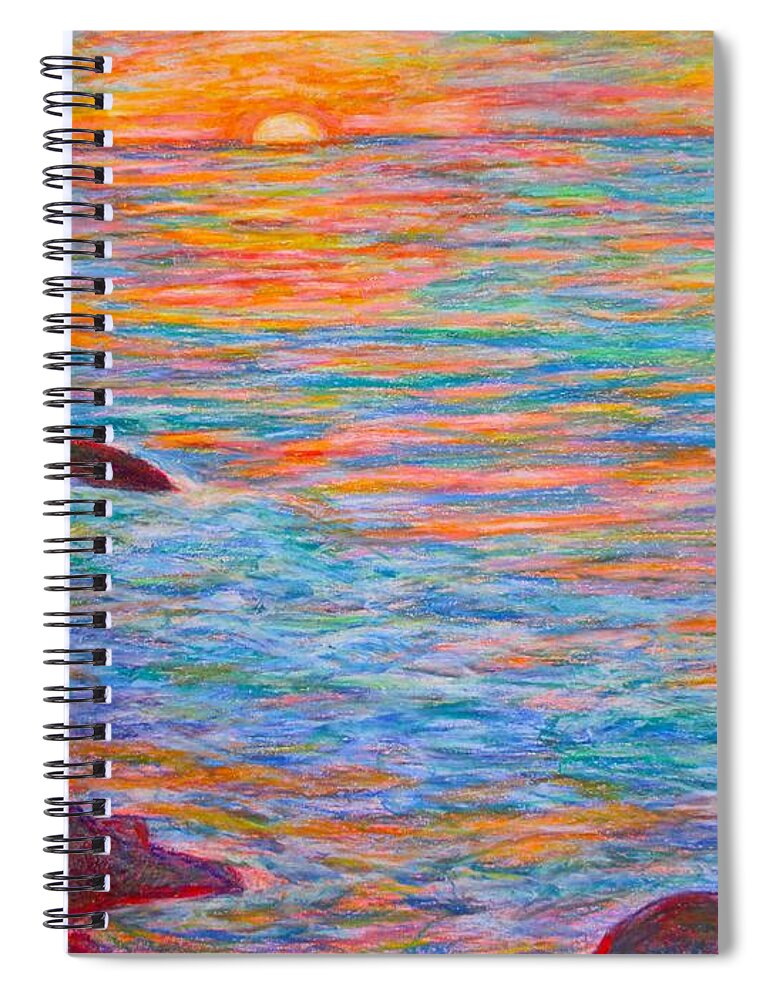 Ocean Spiral Notebook featuring the painting Ocean Sunset by Kendall Kessler