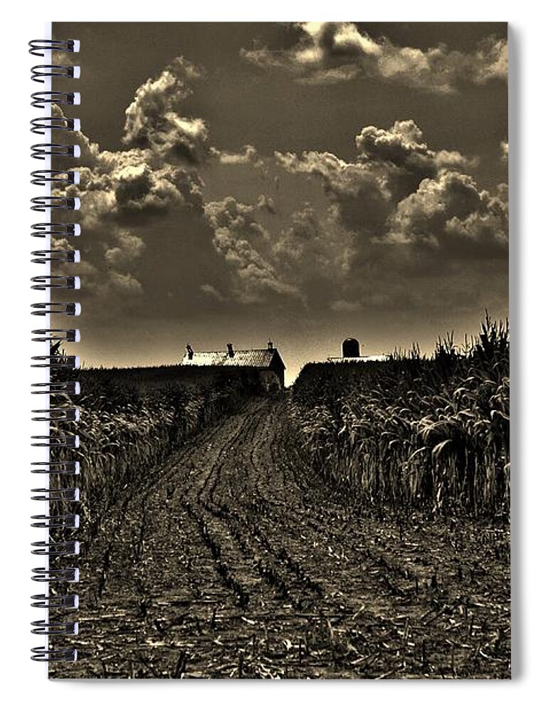 Farm Spiral Notebook featuring the photograph October Sky by Bob Geary