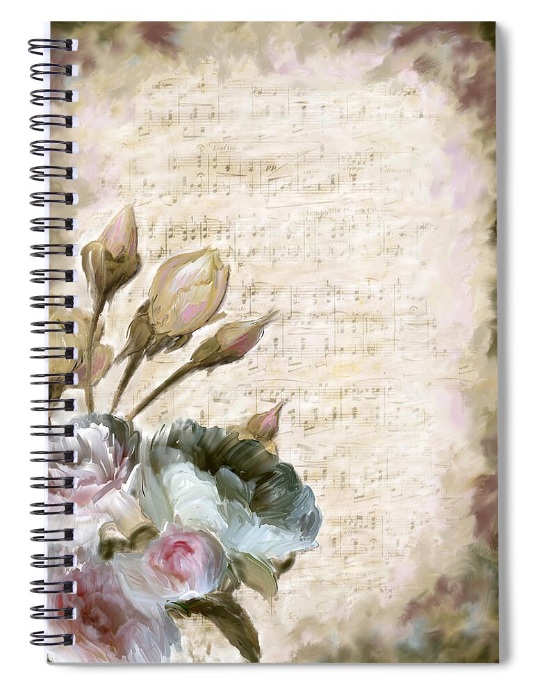 Floral Spiral Notebook featuring the painting Ode to Love by Portraits By NC