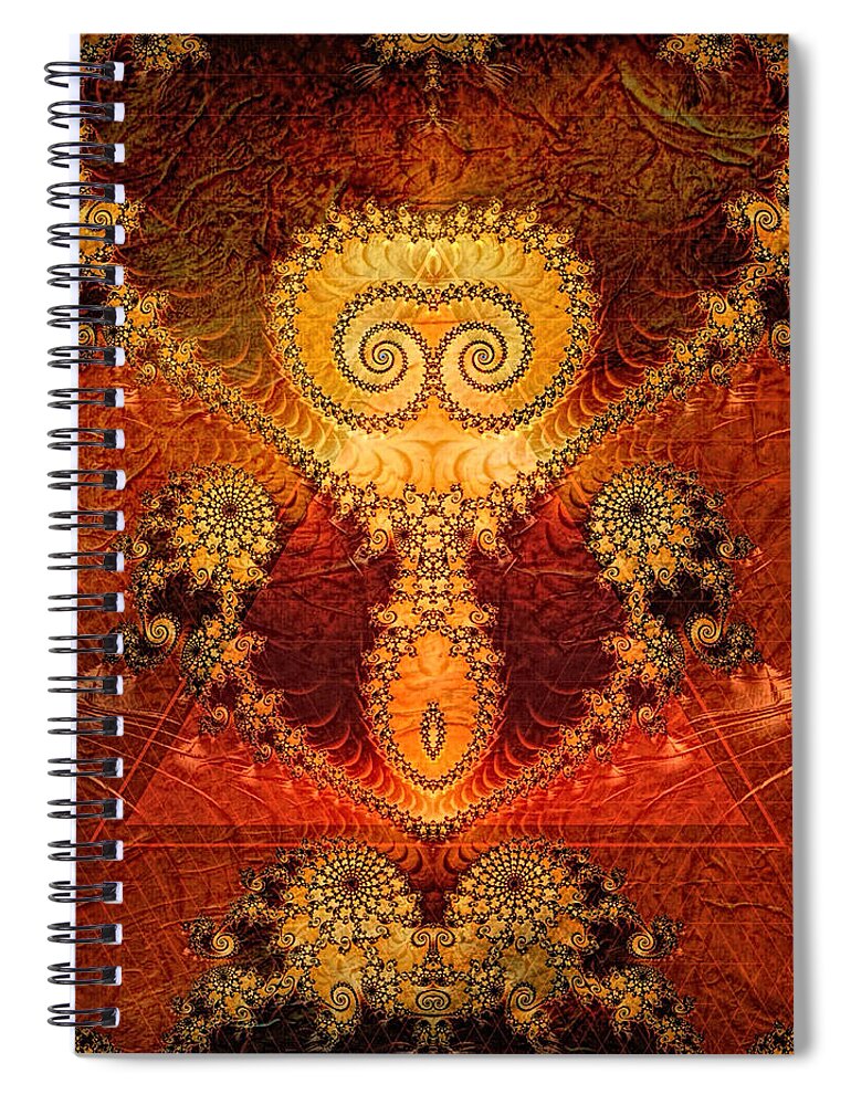 Fractal Spiral Notebook featuring the digital art Of Course We Built the Pyramids by Roger Passman