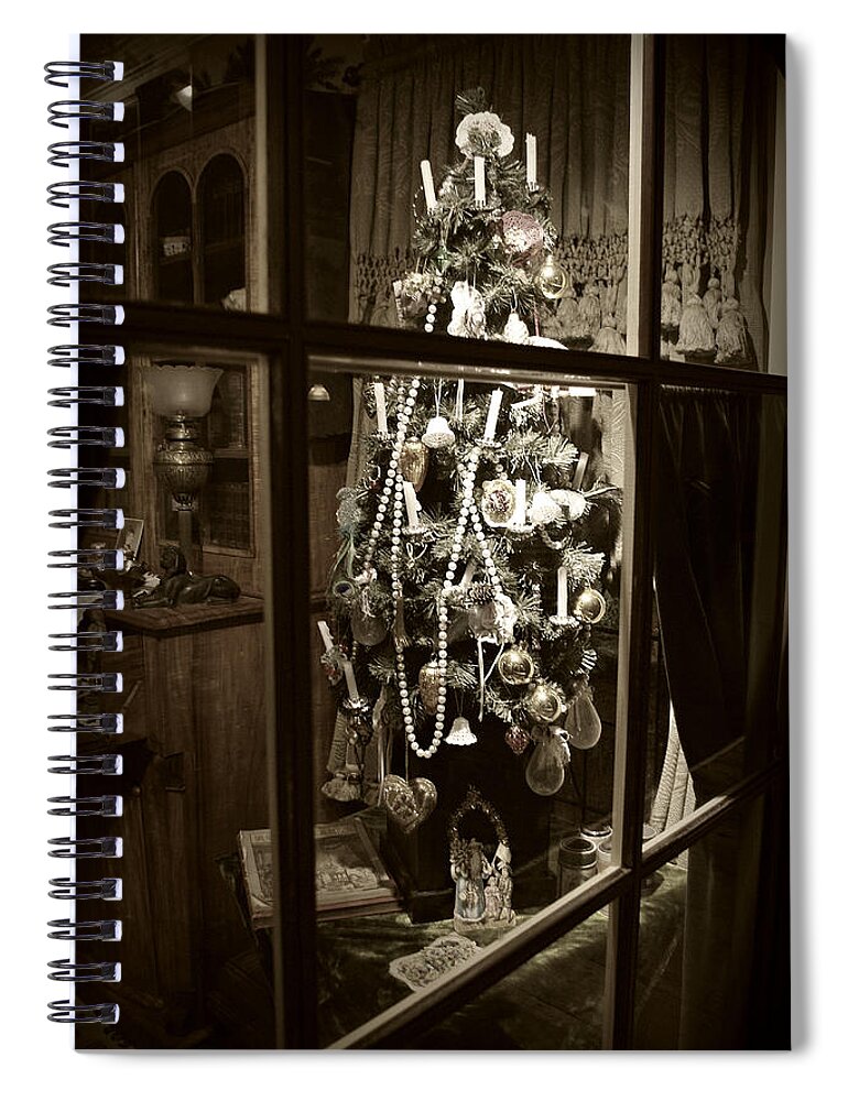 Christmas Tree Spiral Notebook featuring the photograph Oh Christmas Tree - sepia by Marilyn Wilson
