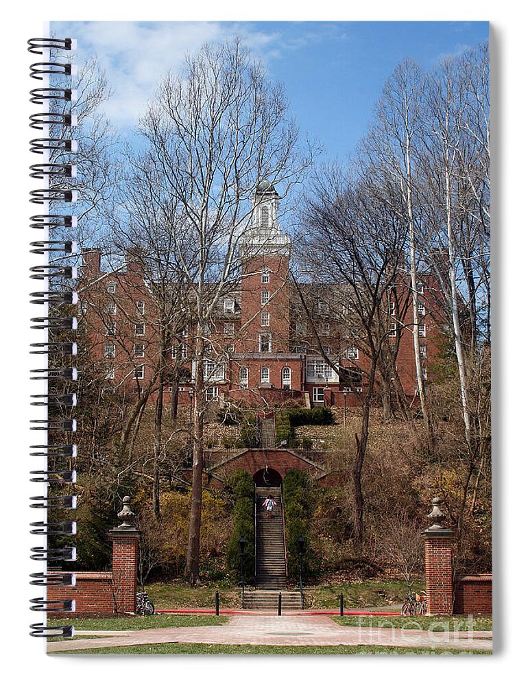 Ohio Spiral Notebook featuring the photograph Ohio University Bryan Hall by Karen Adams