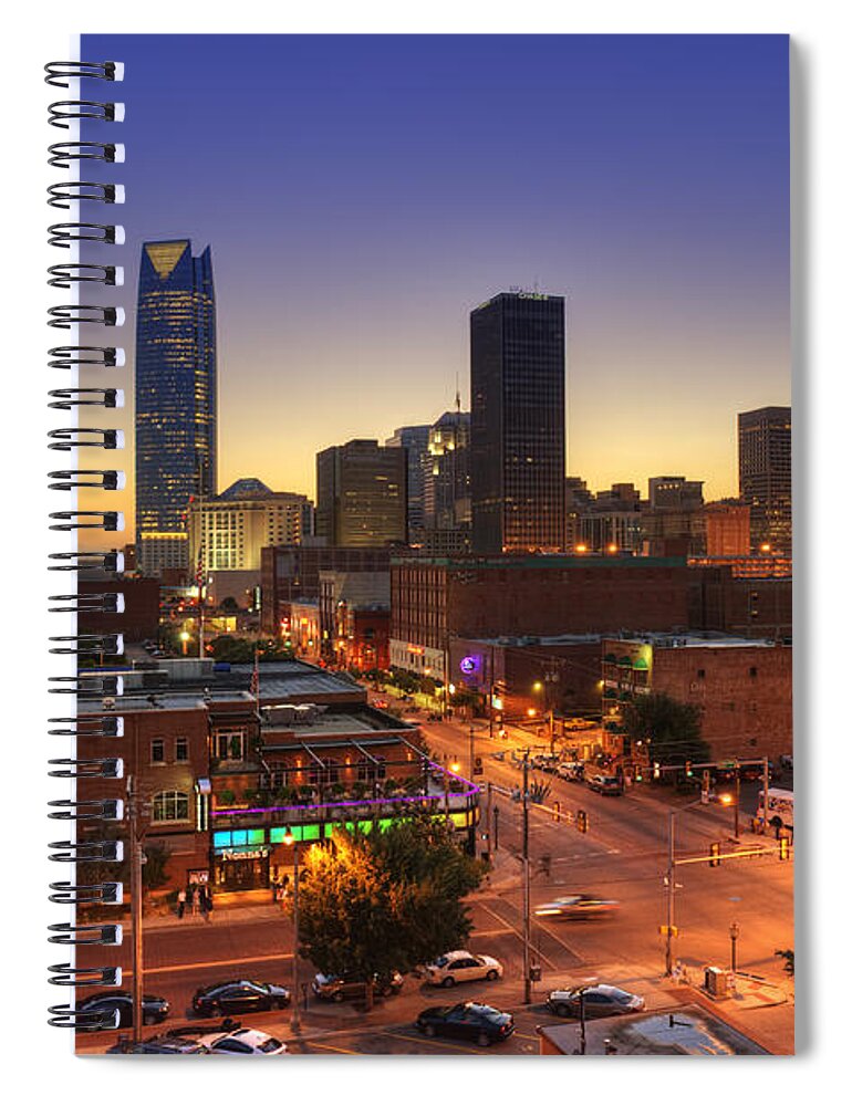Okc Spiral Notebook featuring the photograph Oklahoma City Nights by Ricky Barnard