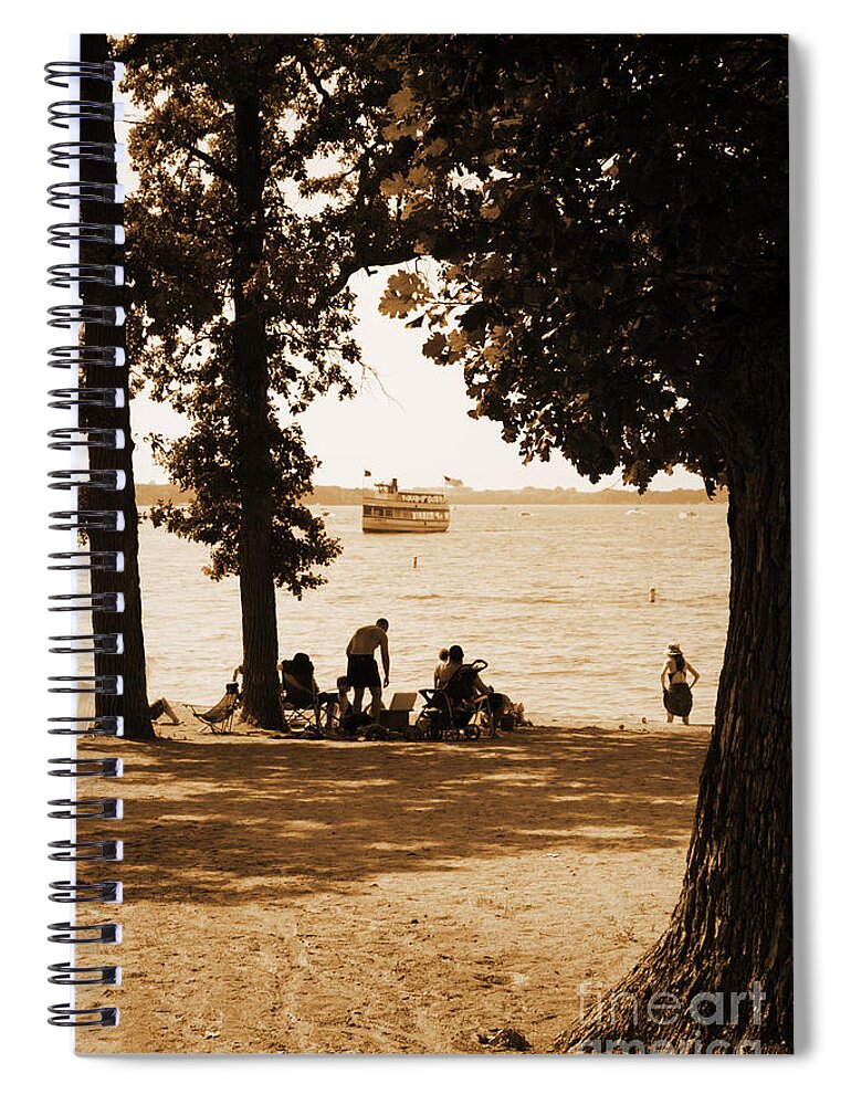 Okoboji Spiral Notebook featuring the photograph Okoboji Beach by Steven Krull
