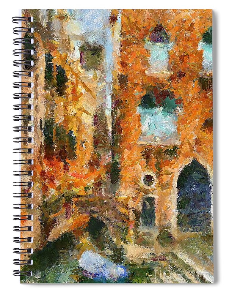 Venice Spiral Notebook featuring the painting Old And New No2 by Dragica Micki Fortuna