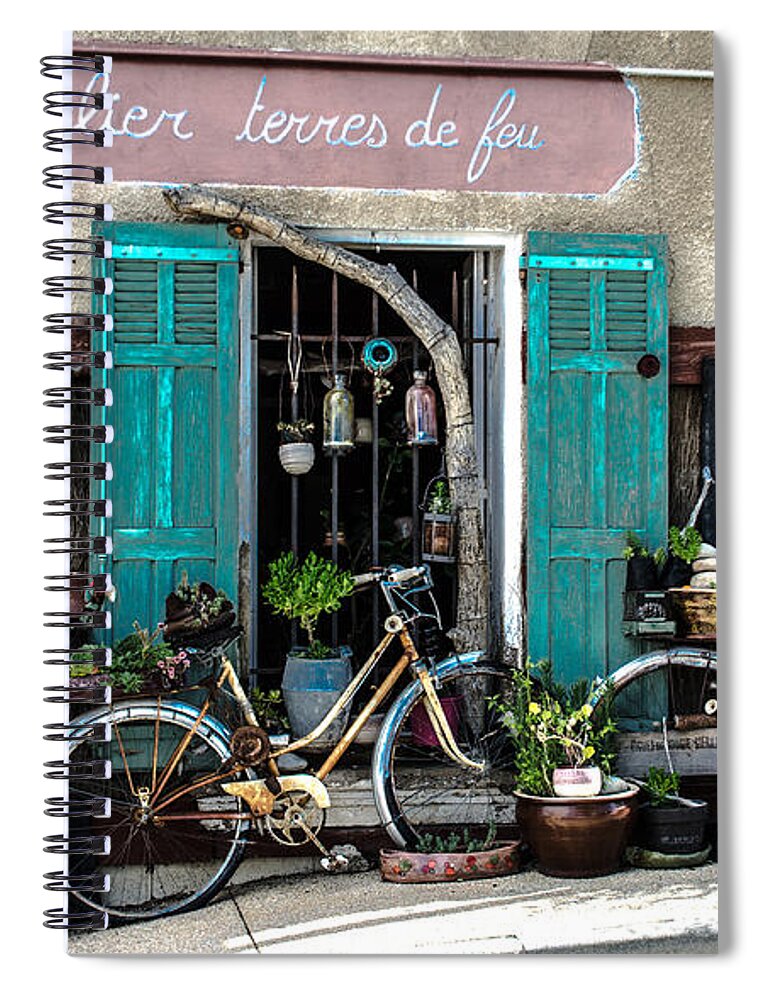 Old Bicycles Spiral Notebook featuring the photograph Old and rusty bicycles by Dany Lison