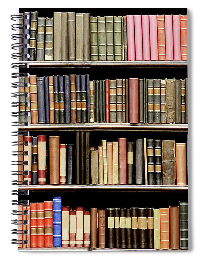 Paperback Spiral Notebook featuring the photograph Old Books In A Library by Luoman