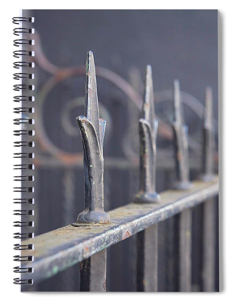 Outdoors Spiral Notebook featuring the photograph Old Cast Iron Fence by Sharon Lapkin