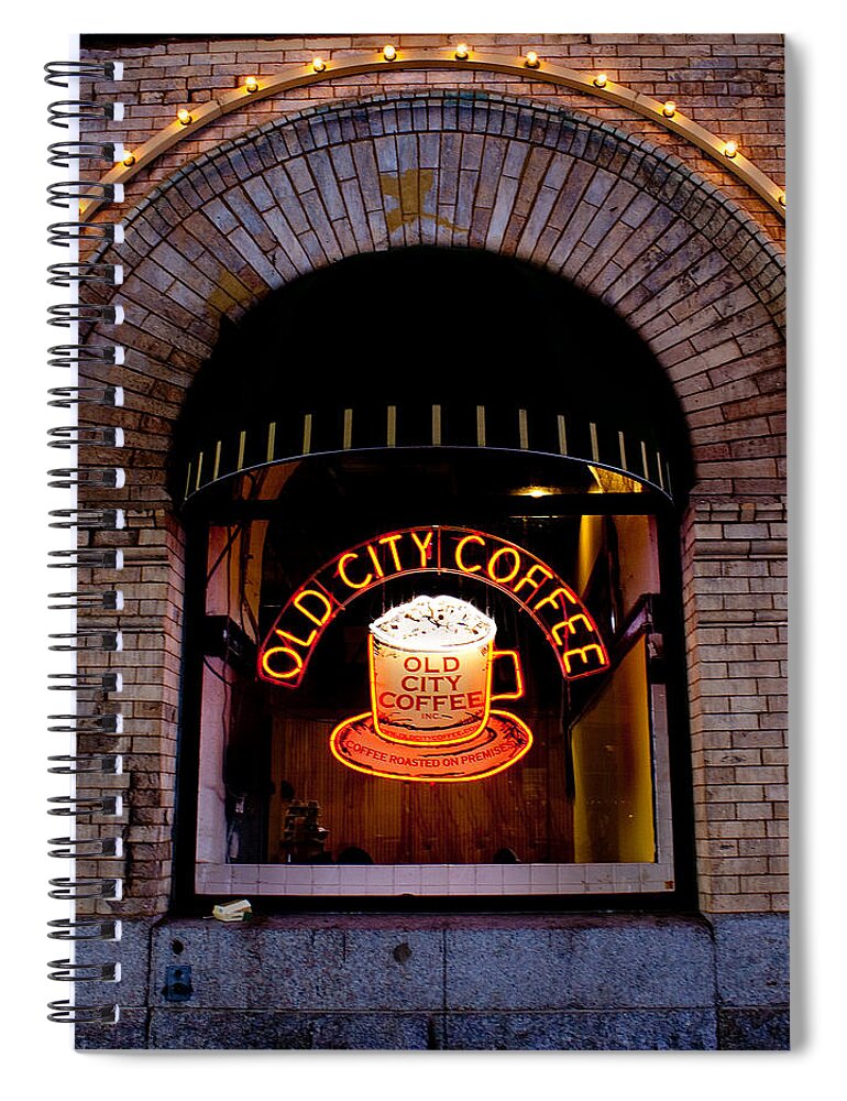 Coffee Spiral Notebook featuring the photograph Old City Coffee by Kristia Adams