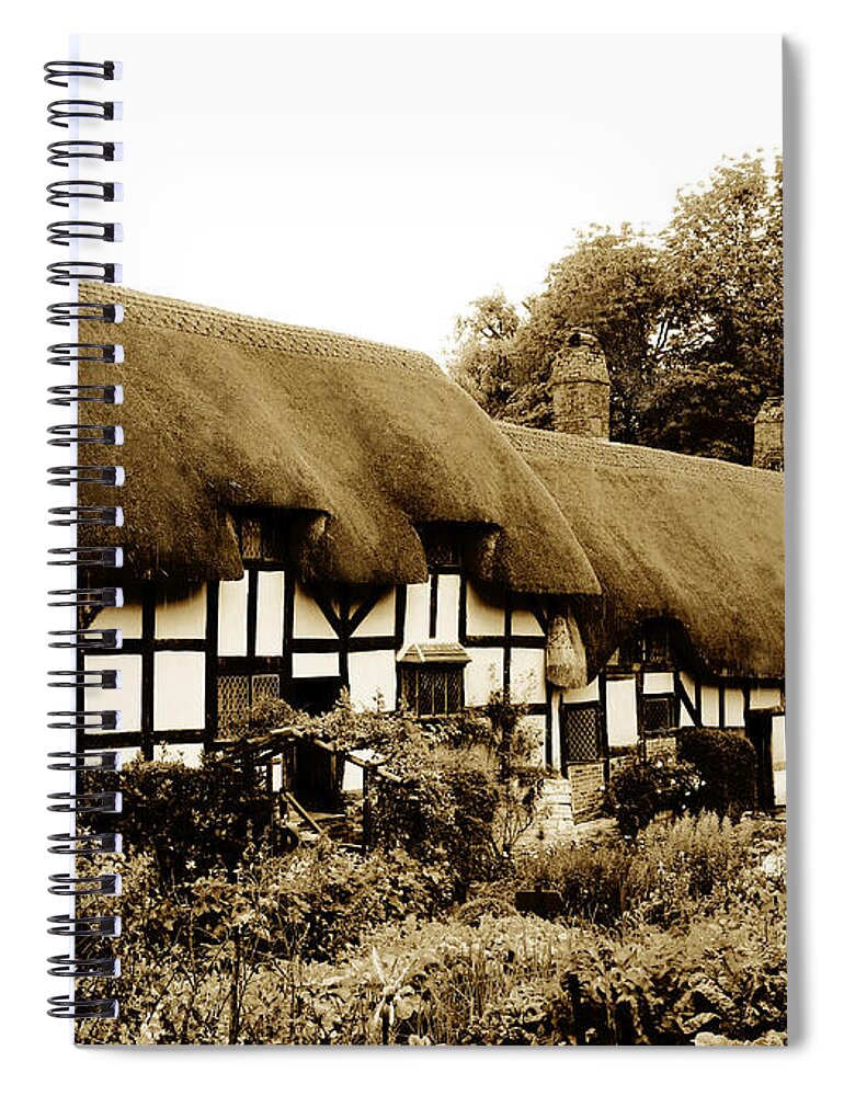  England Spiral Notebook featuring the photograph Old English Thatched cottage by Tom Conway