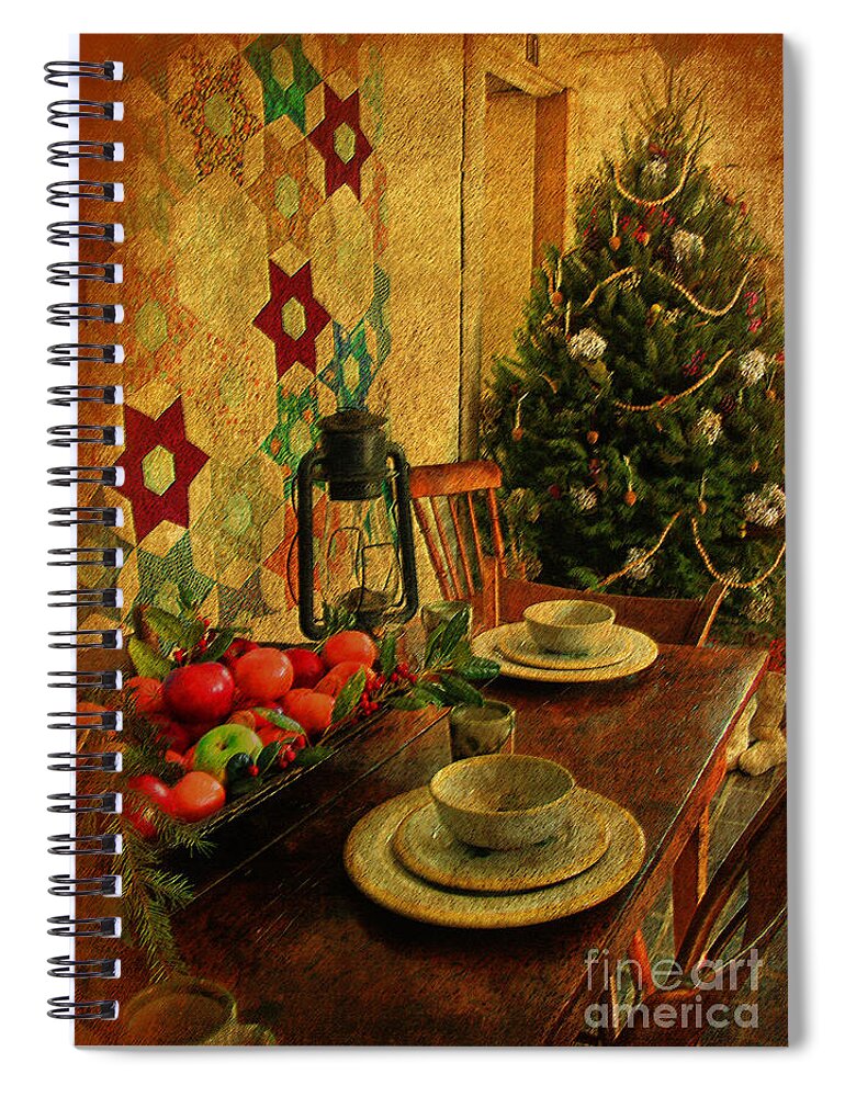 Textures Spiral Notebook featuring the photograph Old Fashion Christmas At Atalaya by Kathy Baccari