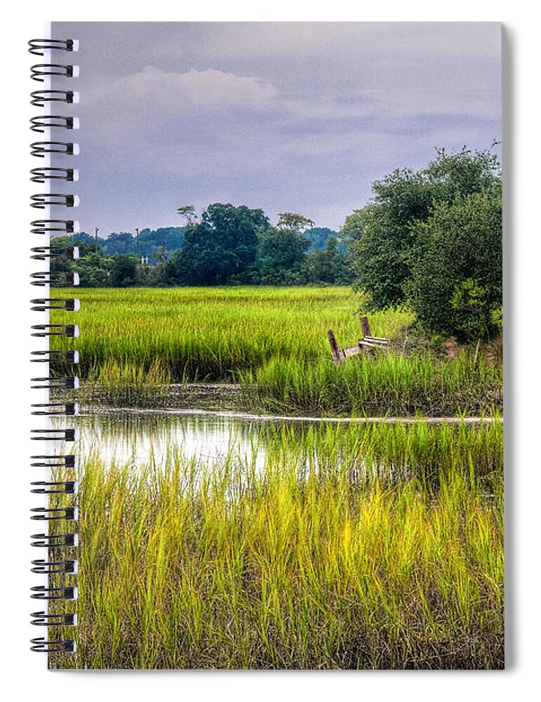 Storm Spiral Notebook featuring the photograph Old Fence Line at the Whale Branch by Scott Hansen