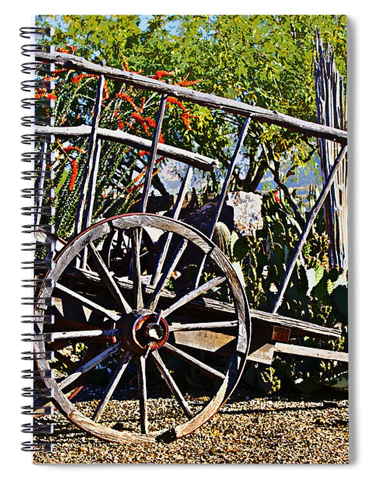 Wagon Spiral Notebook featuring the photograph Old Hay Wagon by Phyllis Denton