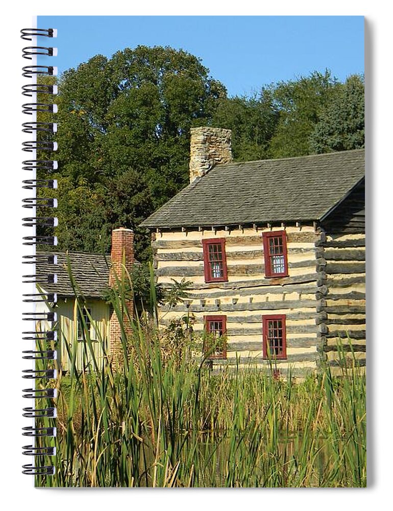 Log Cabin Spiral Notebook featuring the photograph Old Log Cabin by Jean Goodwin Brooks