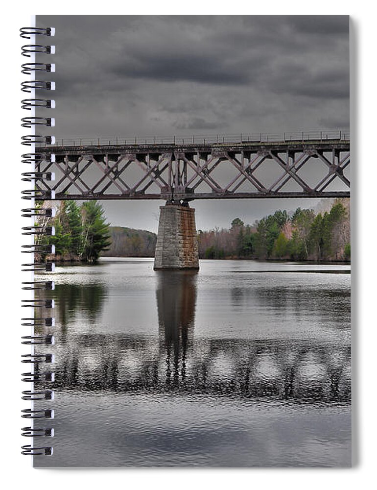 Old Bridge Spiral Notebook featuring the photograph Old Menominee Bridge by Gwen Gibson