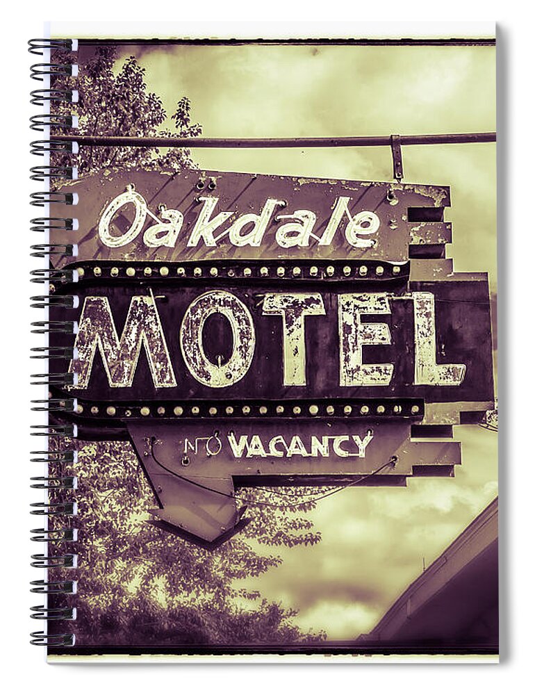 Sign Spiral Notebook featuring the photograph Old Oakdale by Perry Webster