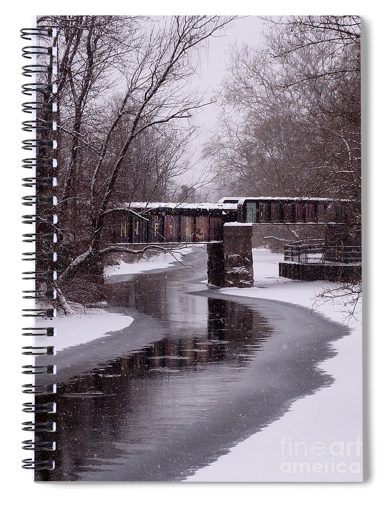 Bridge Spiral Notebook featuring the photograph The Nifti Railroad Bridge by Christopher Plummer