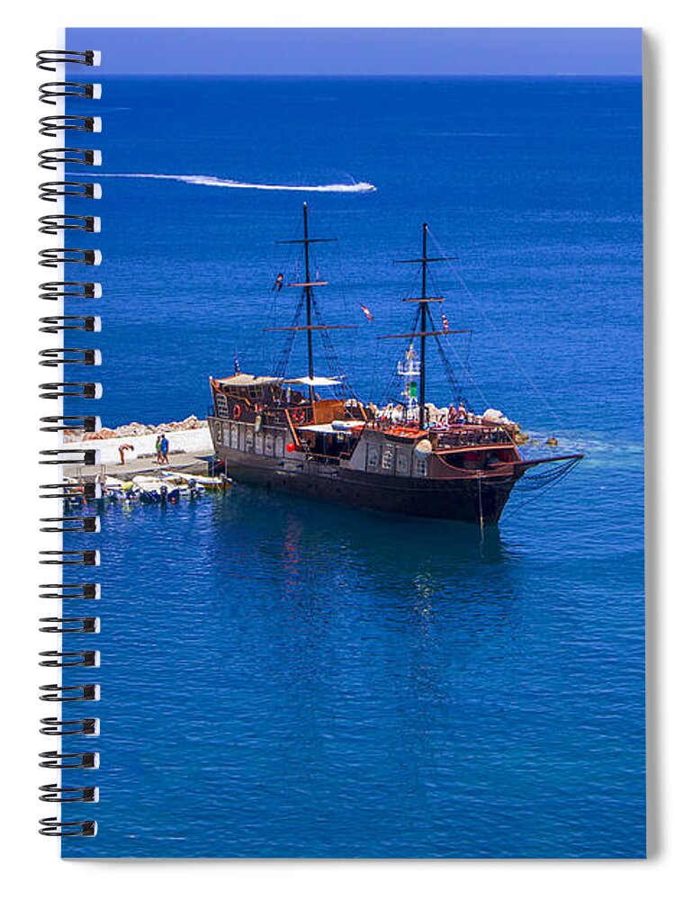 Greece Spiral Notebook featuring the photograph Old Sailing Ship in Bali by Sun Travels