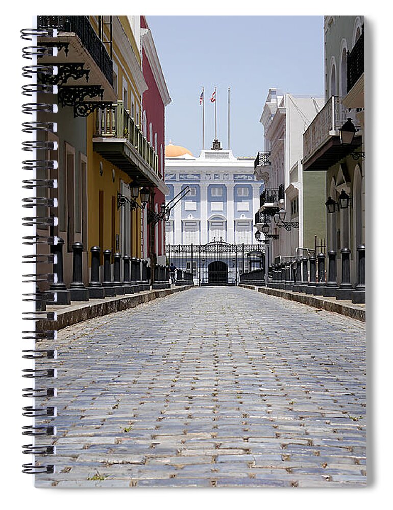 Richard Reeve Spiral Notebook featuring the photograph Old San Juan - Calle Fortaleza by Richard Reeve