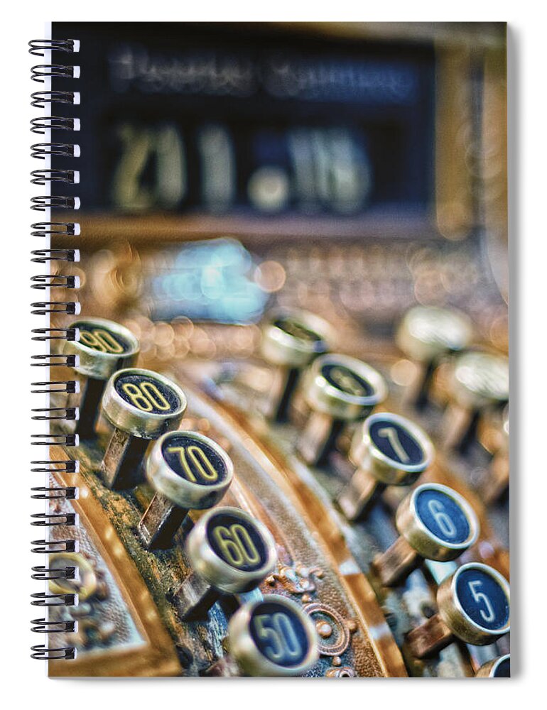 Old Spiral Notebook featuring the photograph Old Times Cash Register by Pablo Lopez