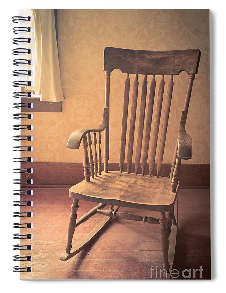 Old Wooden Rocking Chair Spiral Notebook For Sale By Edward Fielding