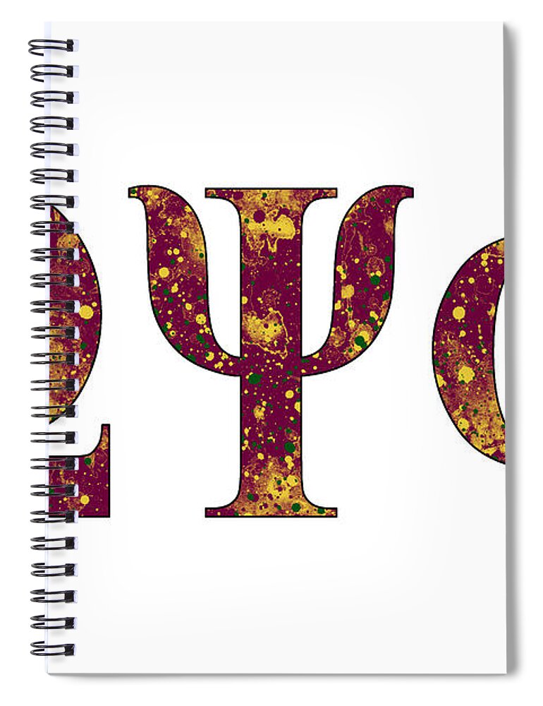 Omega Psi Phi Spiral Notebook featuring the digital art Omega Psi Phi - White by Stephen Younts