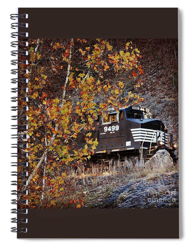 Train Spiral Notebook featuring the photograph On A Journey by Kerri Farley