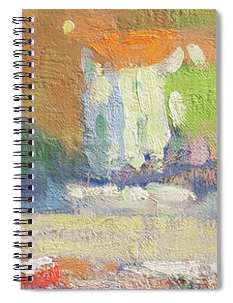 Lenno Spiral Notebook featuring the painting Along The Lake by Jerry Fresia