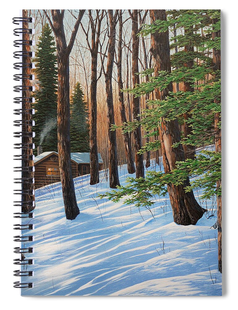 Jake Vandenbrink Spiral Notebook featuring the painting On a Winter's Morn by Jake Vandenbrink